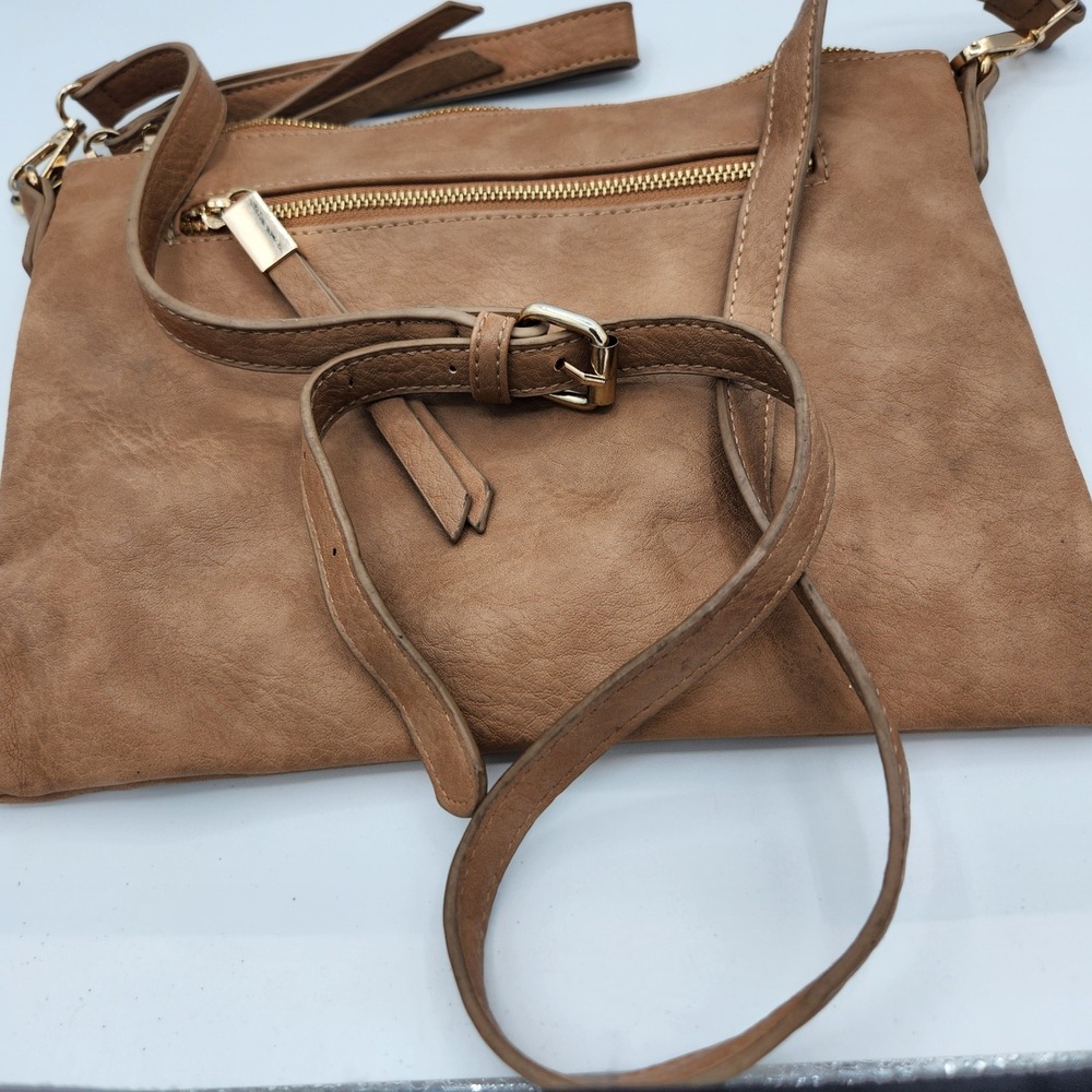 Shiraleah Chicago Brown Crossbody Bag Adjustable Strap Front Pocket Purse - Picture 7 of 13
